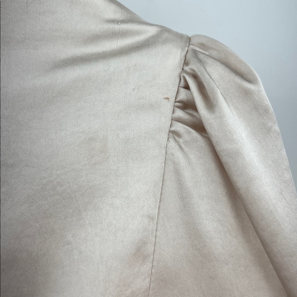 Elliatt XS Aleah Satin Dress Maxi Gown 0154 button cuff trumpet ruffle hi low - Picture 15 of 16